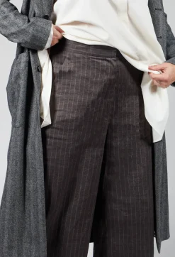 Malloni Co-ords & Suits^Cropped Wide Fit Striped Tailored Trousers in Balinese Fango