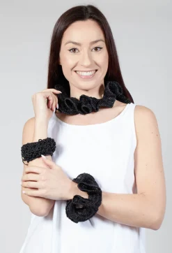Rundholz Mainline Necklaces^Curled Woven Necklace in Black