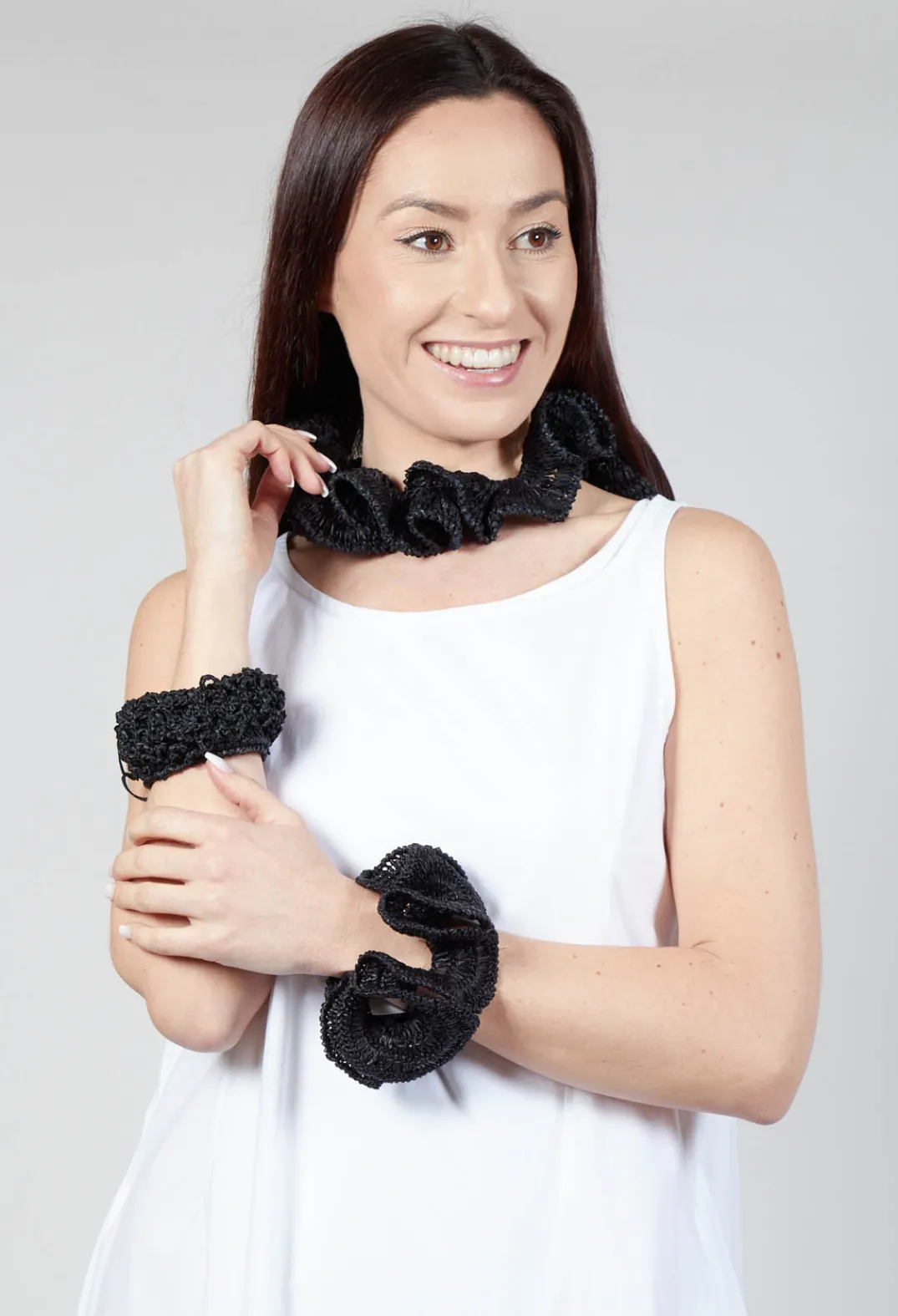 Rundholz Mainline Necklaces^Curled Woven Necklace in Black