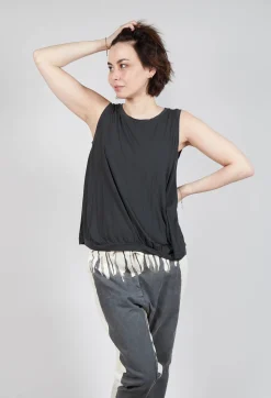 Rundholz Mainline Tops^Curved Sleeveless Top in Asteroid