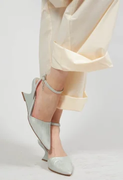 Malloni Heels^Curved Slingback Heel in Blue Baby