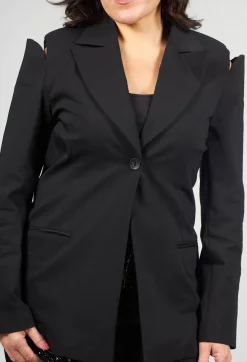 Nostra Santissima Jackets^Cut Shoulder Padded Jacket in Black