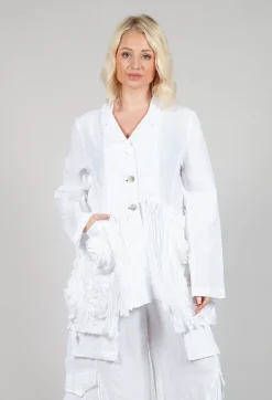 Tadashi Jackets^3D Floral Jacket in White