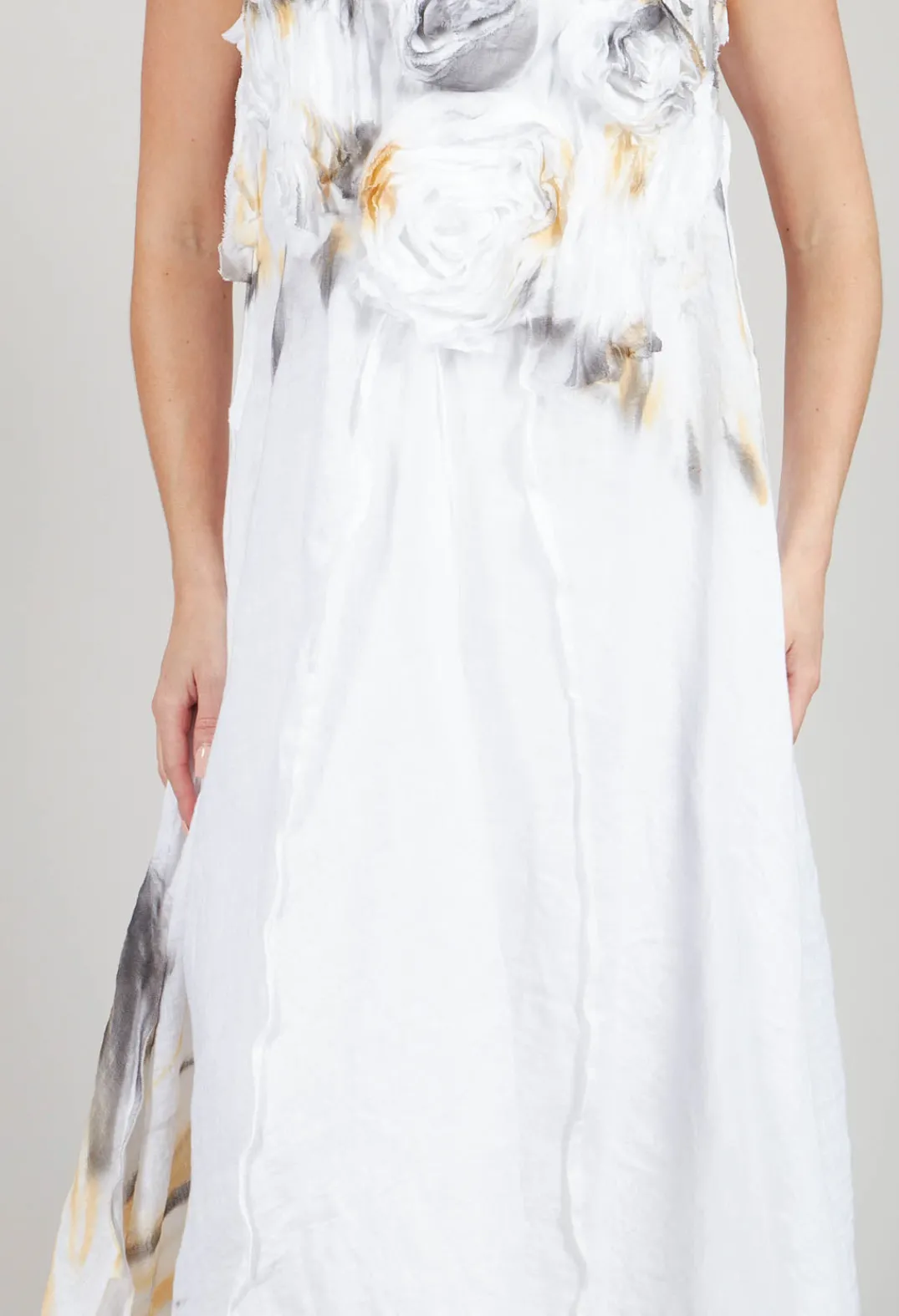 Tadashi with Giovanna Guglielmi Dresses^3D Flower and Print Dress in White