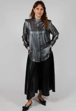 Mes Demoiselles Shirts & Blouses^Damelia Shirt in Silver and Black
