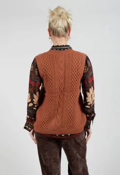 Rene Derhy Jumpers^Darcy Knitted Waistcoat in Camel