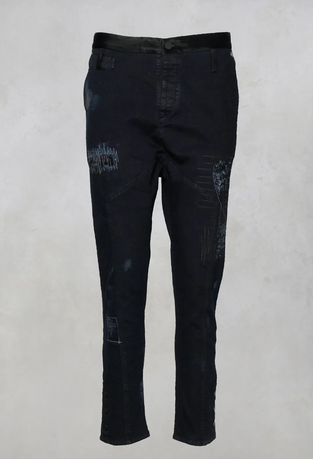 Umit Unal Jeans^Dark Blue Jeans With Patches