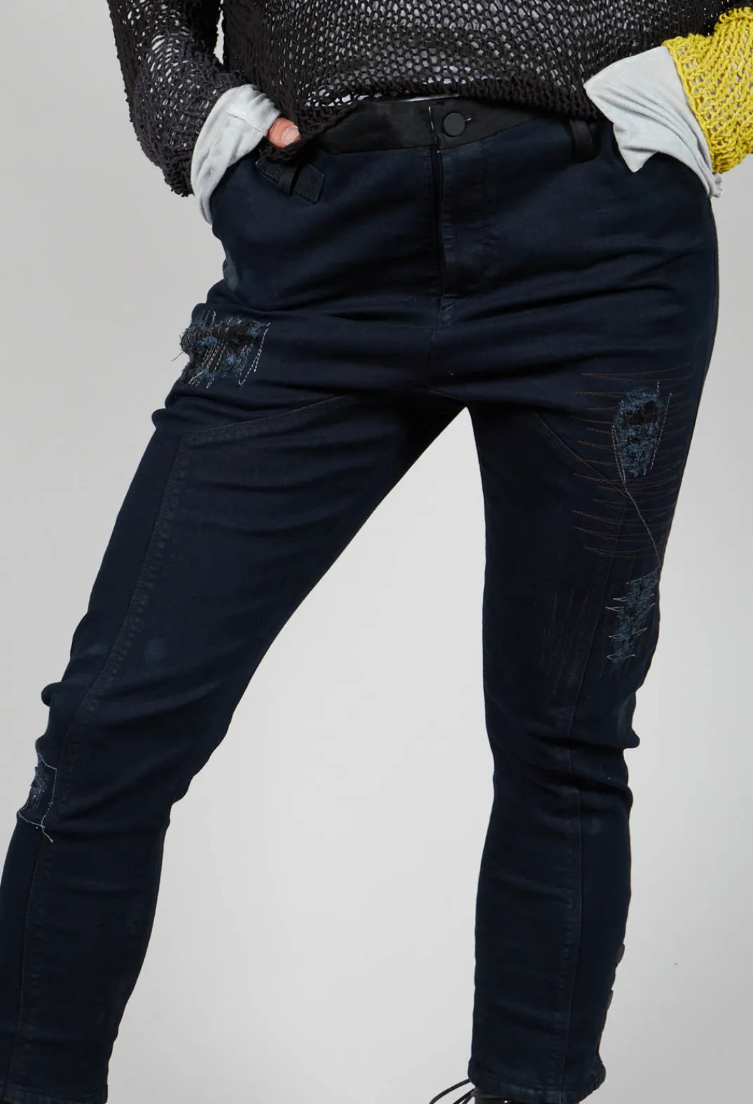 Umit Unal Jeans^Dark Blue Jeans With Patches