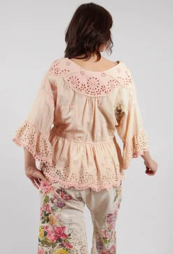 Magnolia Pearl Tops^Dear Liza Eyelet Blouse in Kiss Molly