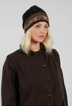 Butapana Hats^Decorative Wool Beanie in Charcoal
