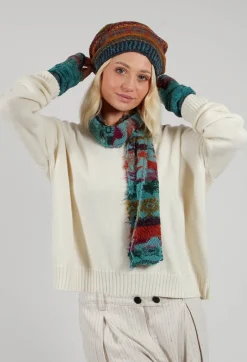 Butapana Hats^Decorative Wool Hat in Turquoise