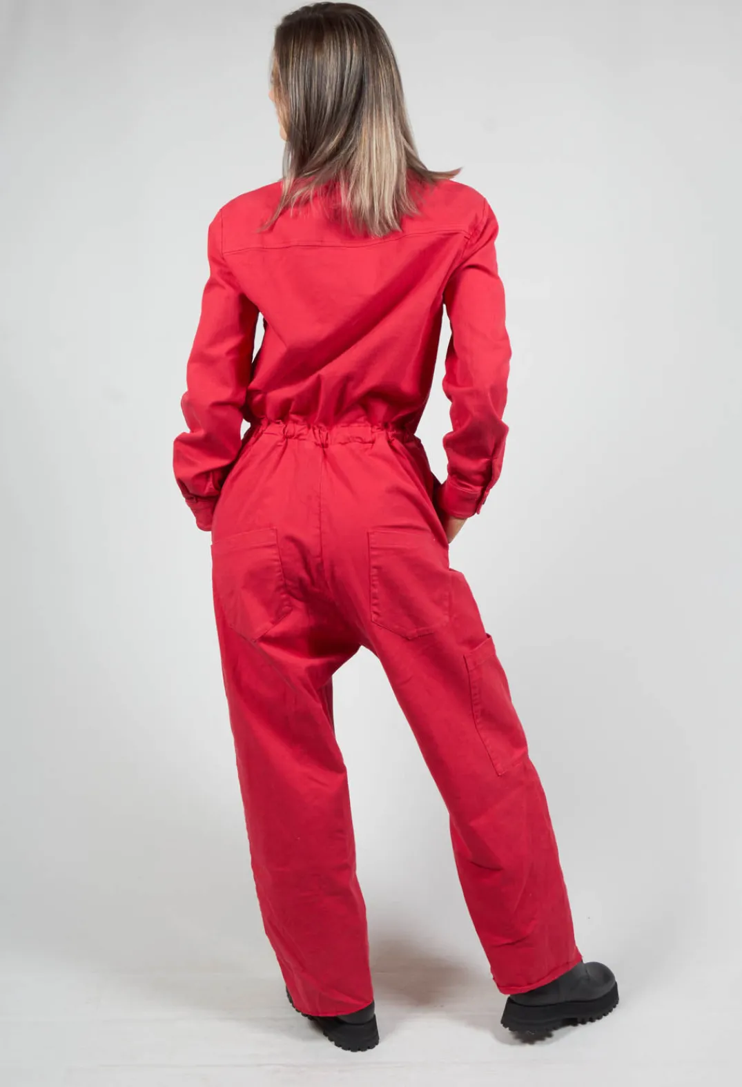Nostra Santissima Jumpsuits^Denim Jumpsuit in Red