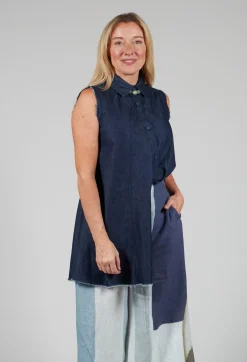 Amici Shirts & Blouses^Denim Sleeveless Shirt in Indigo