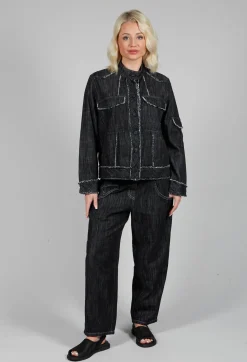 Tadashi Trousers^Denim Style Trousers in Black