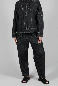 Tadashi Trousers^Denim Style Trousers in Black