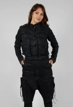 Rundholz Dip Jackets^Denim Worker Jacket in Black Coated Jeans