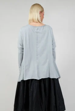 Pluslavie Tops^Detached Sleeve T-shirt in Light Grey