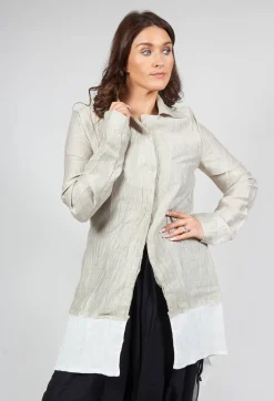 Un-namable Coats^Deva Coat with Contrasting Fabric in Beige