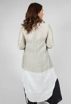 Un-namable Coats^Deva Coat with Contrasting Fabric in Beige