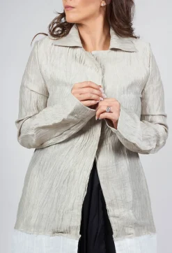 Un-namable Coats^Deva Coat with Contrasting Fabric in Beige