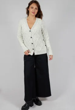 Sarah Pacini Cardigans^Diamond Cable Knit Cardigan in Cream