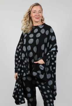Bread and Butter Shirts & Blouses^Dip Back Top in Grey Pois