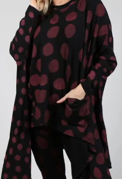Bread and Butter Shirts & Blouses^Dip Back Top in Red Pois