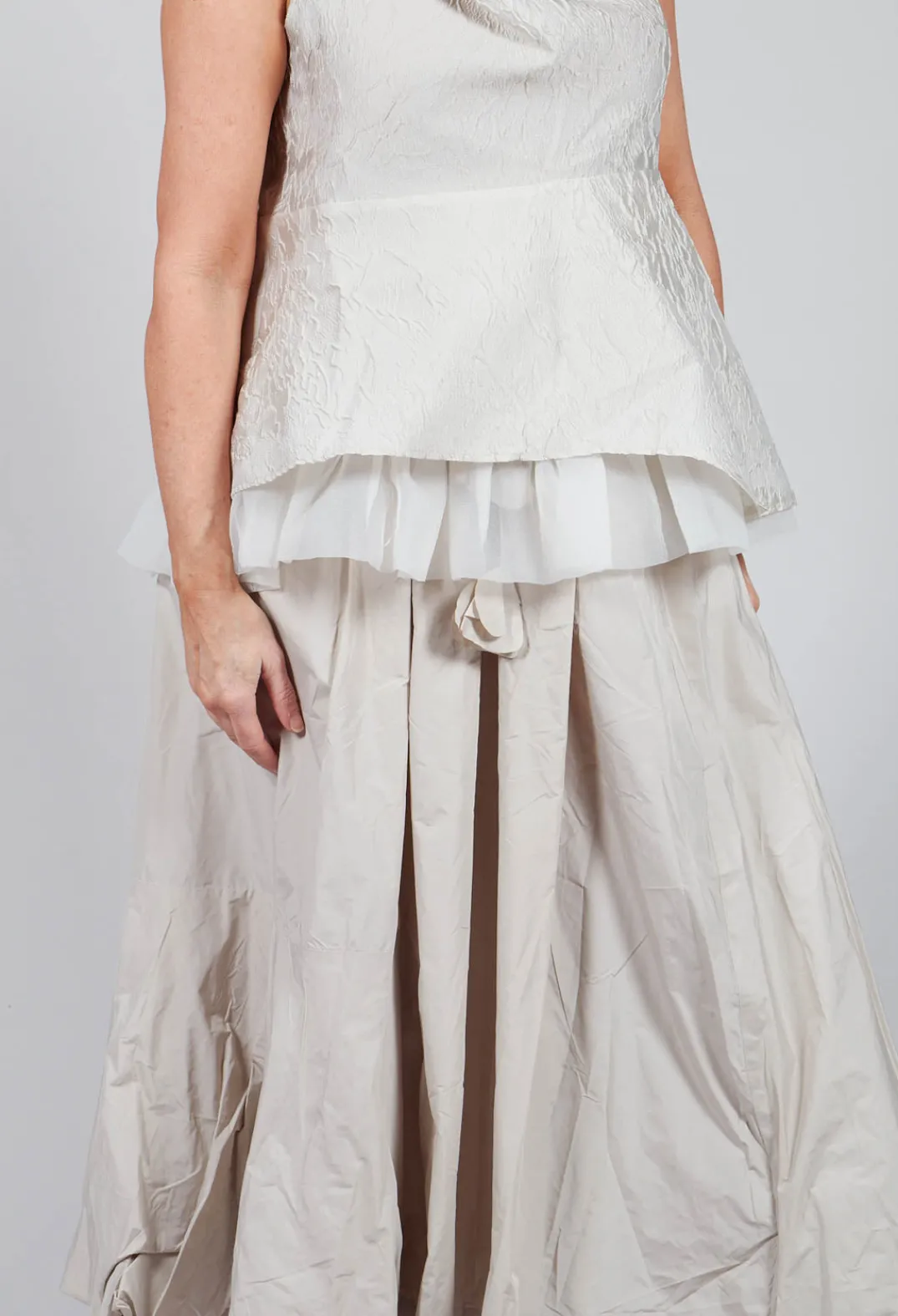 Bize Skirts^Dipped Hemline Skirt in Beige