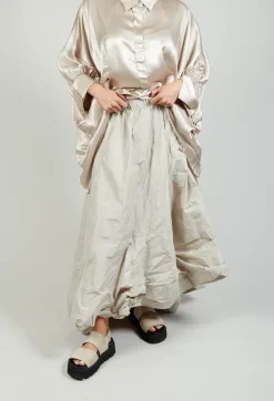 Bize Skirts^Dipped Hemline Skirt in Beige