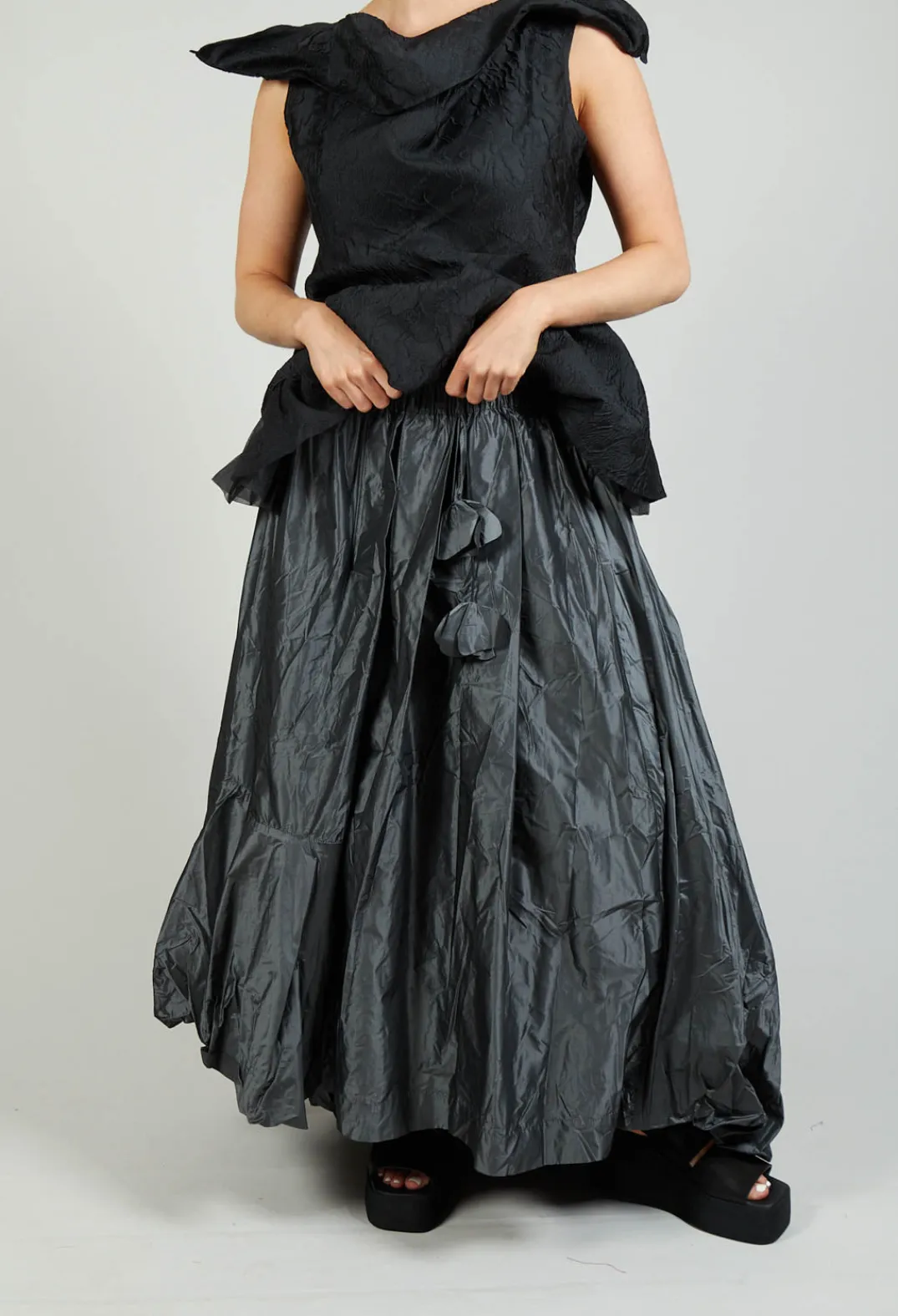 Bize Skirts^Dipped Hemline Skirt in Grey