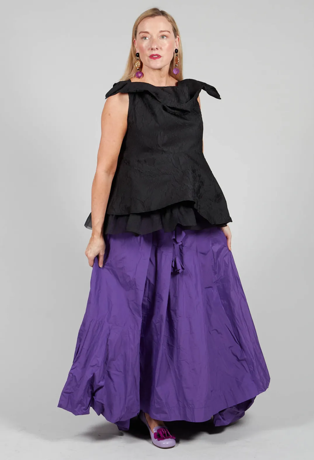 Bize Skirts^Dipped Hemline Skirt in Purple