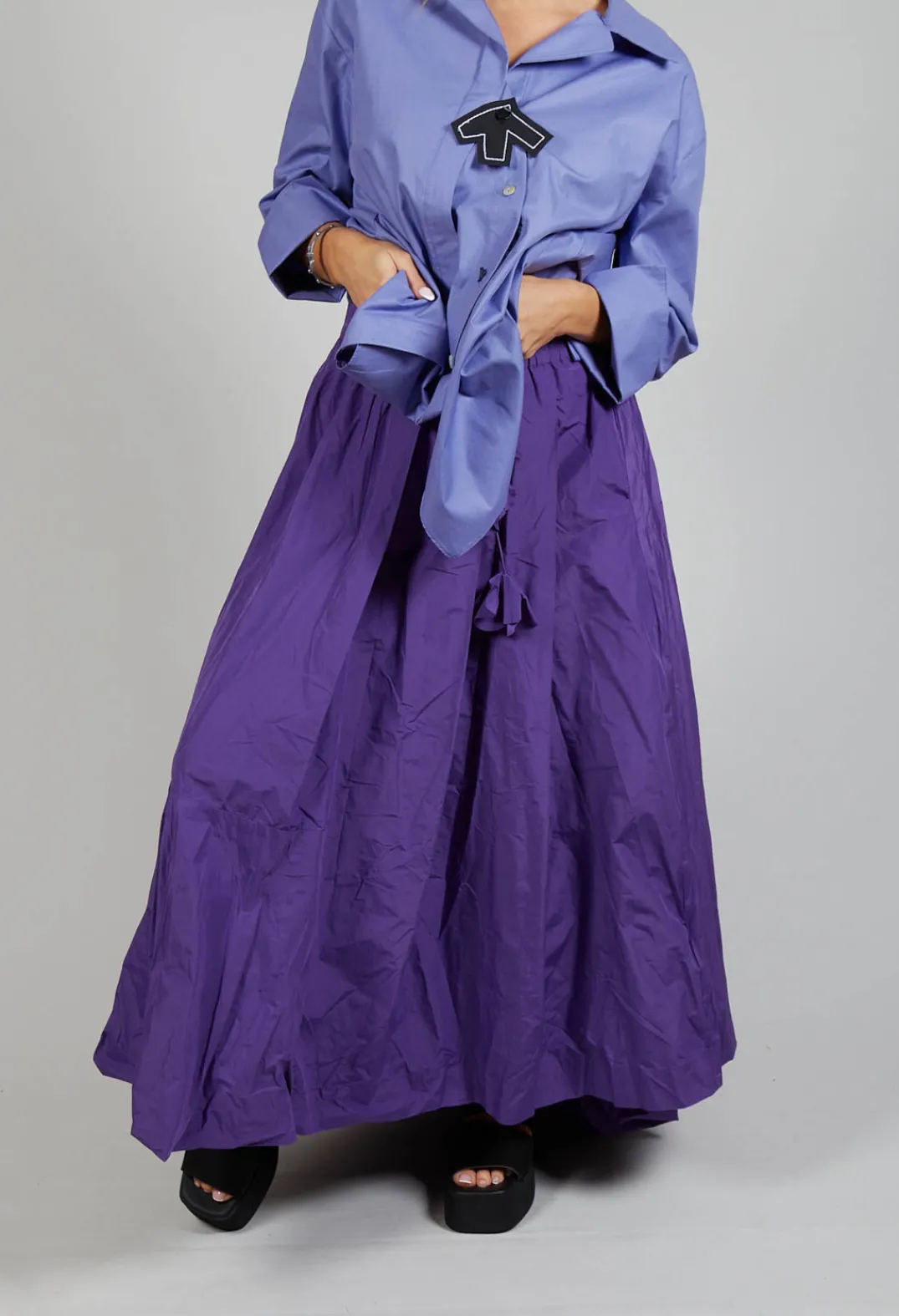 Bize Skirts^Dipped Hemline Skirt in Purple