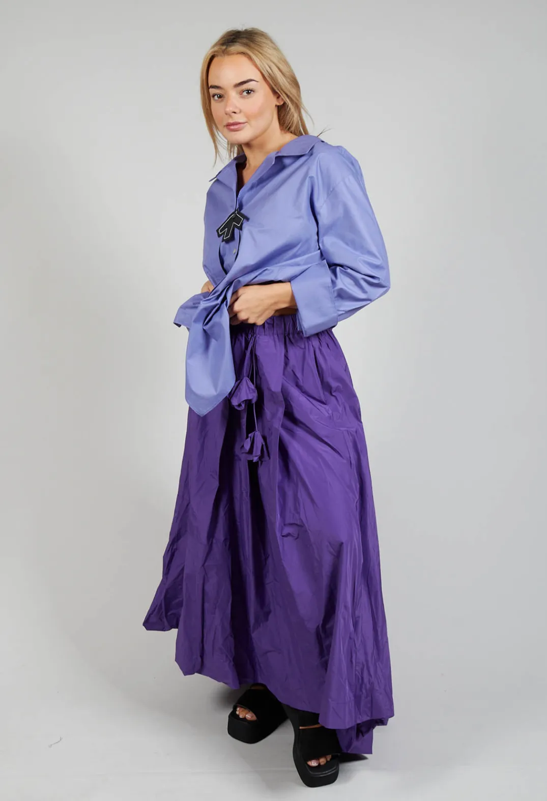 Bize Skirts^Dipped Hemline Skirt in Purple