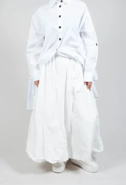 Bize Skirts^Dipped Hemline Skirt in White