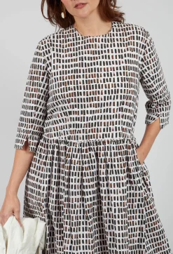 Hannoh Wessel Dresses^Dominga Print Dress in Brown Sticks