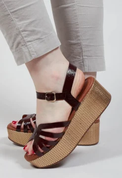 Chie Mihara Boots^Donita Wedge in Bronze and Brown