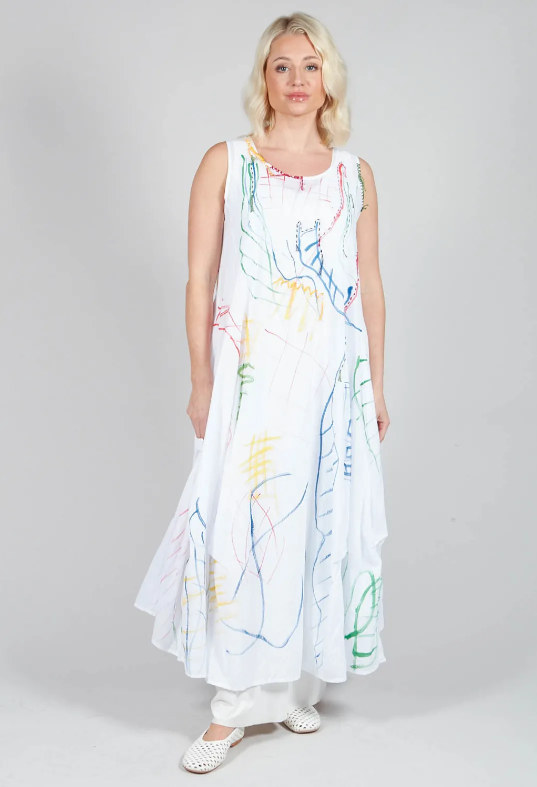Tadashi with Giovanna Guglielmi Dresses^Doodle Print Dress in White