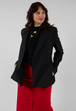 Malloni Jackets^Double Breasted Blazer in Nero