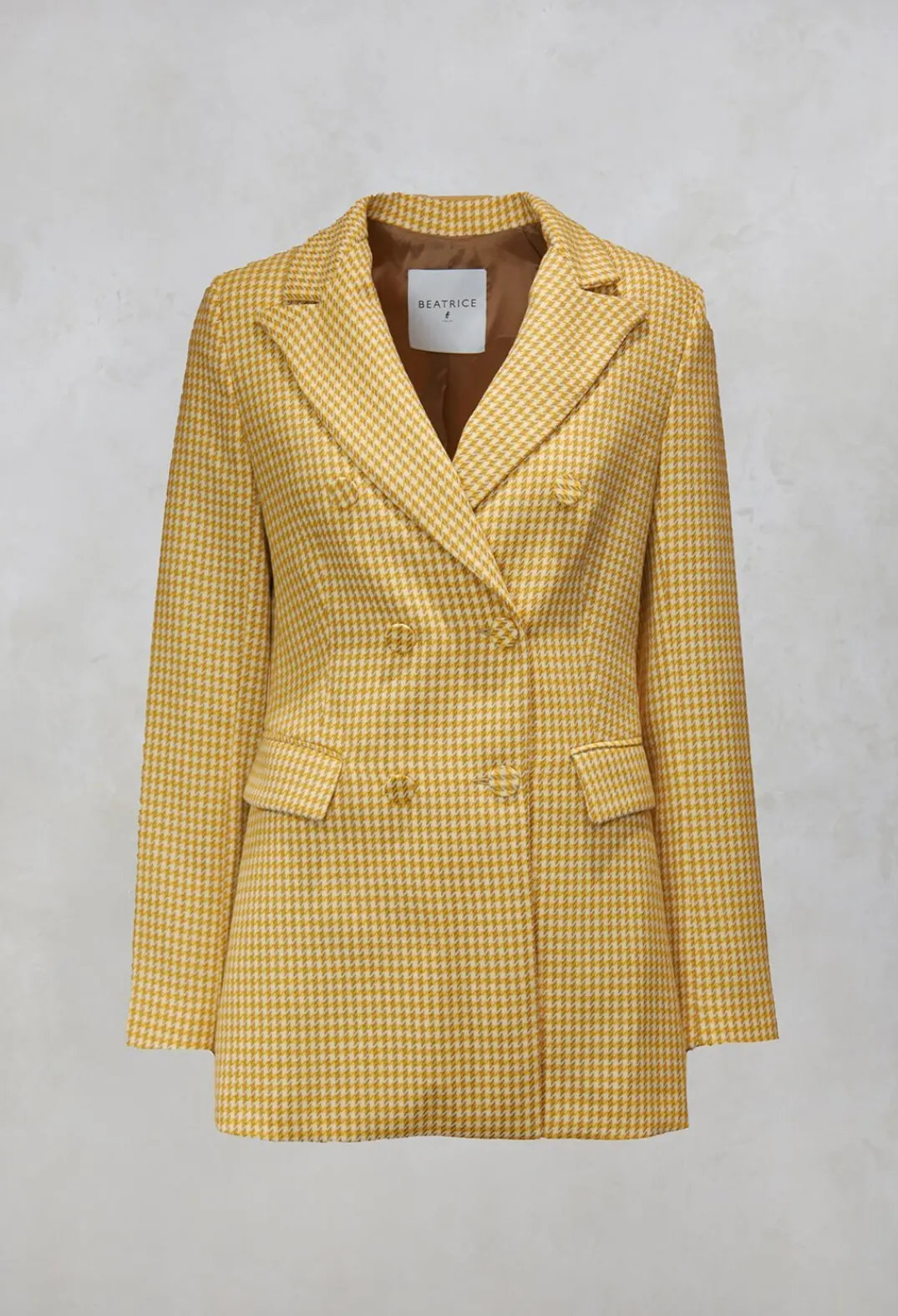 Beatrice B Jackets^Double Breasted Blazer in Cream Yellow