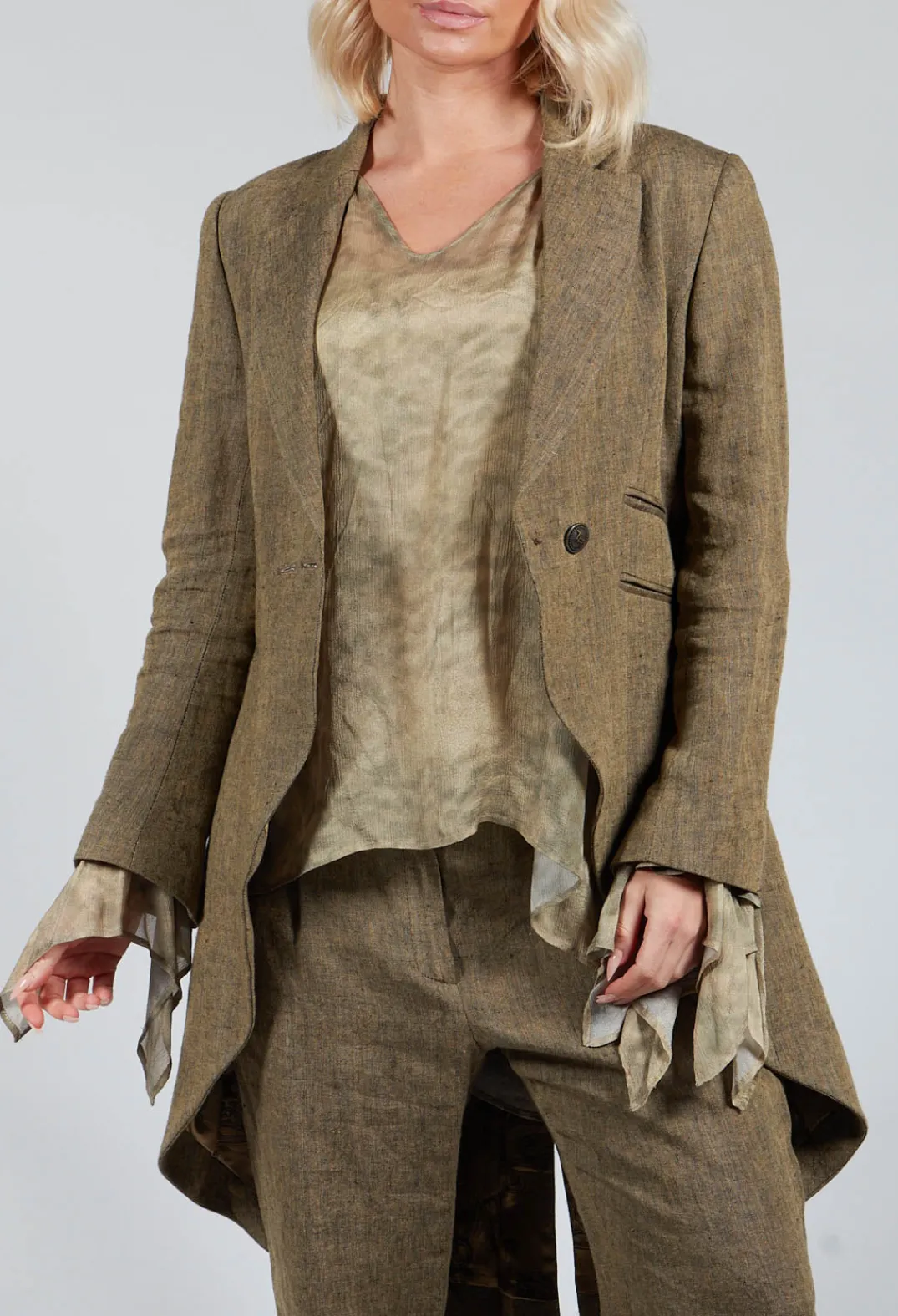 T.ba Coats^Double Breasted Blazer in Rock