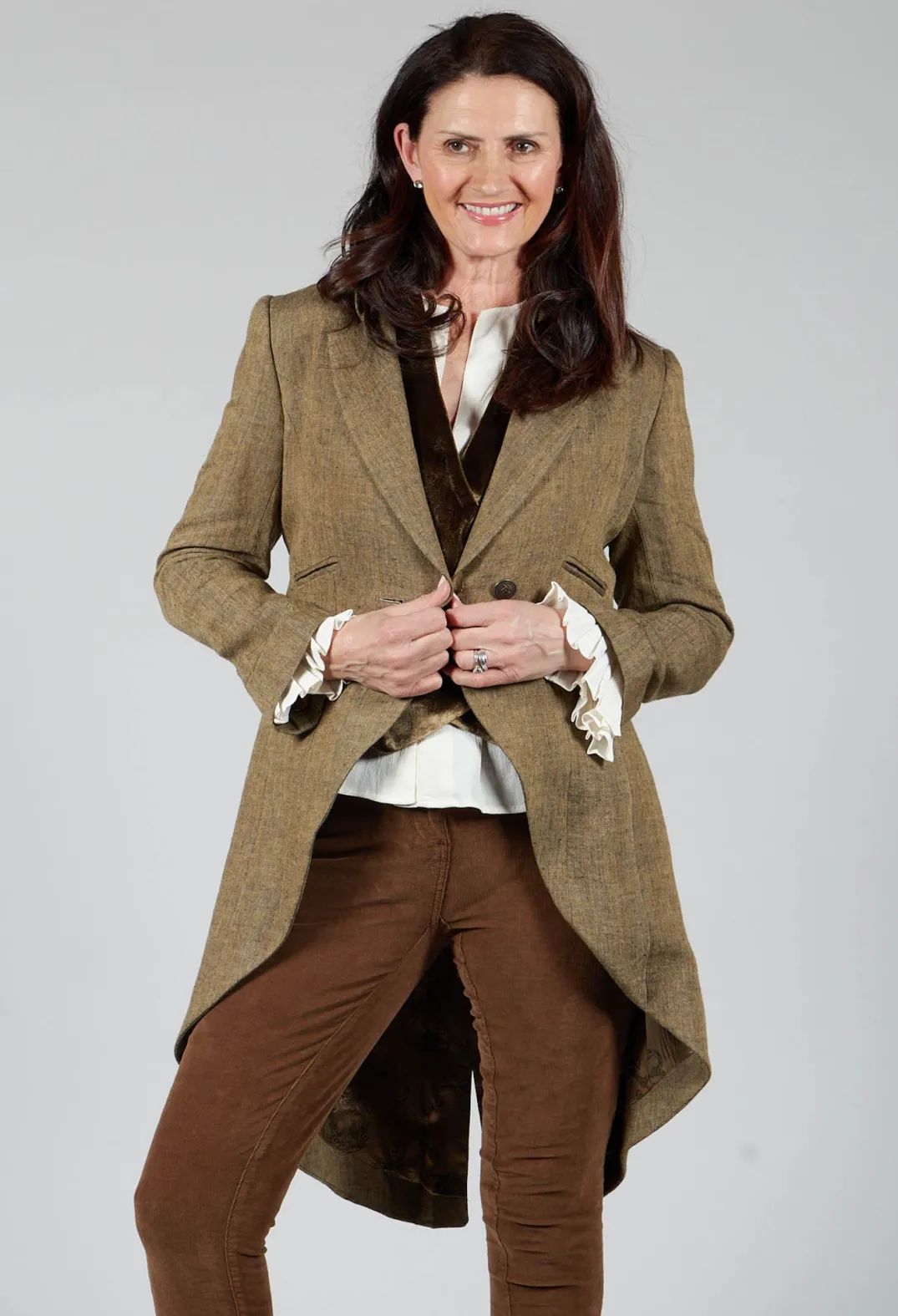 T.ba Coats^Double Breasted Blazer in Rock