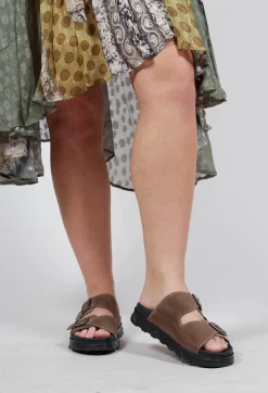 Lofina Sandals^Double Buckle Sandals in London Taupe