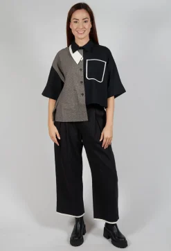 SOH Shirts & Blouses^Double Collar Shirt in Black