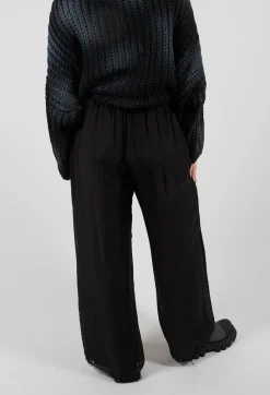 Sanctamuerte Trousers^Double Layer Trousers in Viscosa Seta Nero