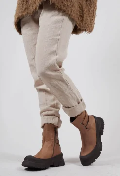 Lofina Boots^Double Strap Ankle Boots in Gasoline Taupe