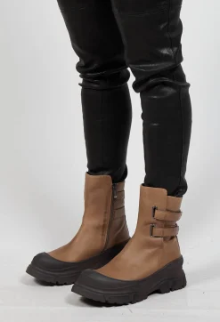 Lofina Boots^Double Strap Ankle Boots in Gasoline Taupe