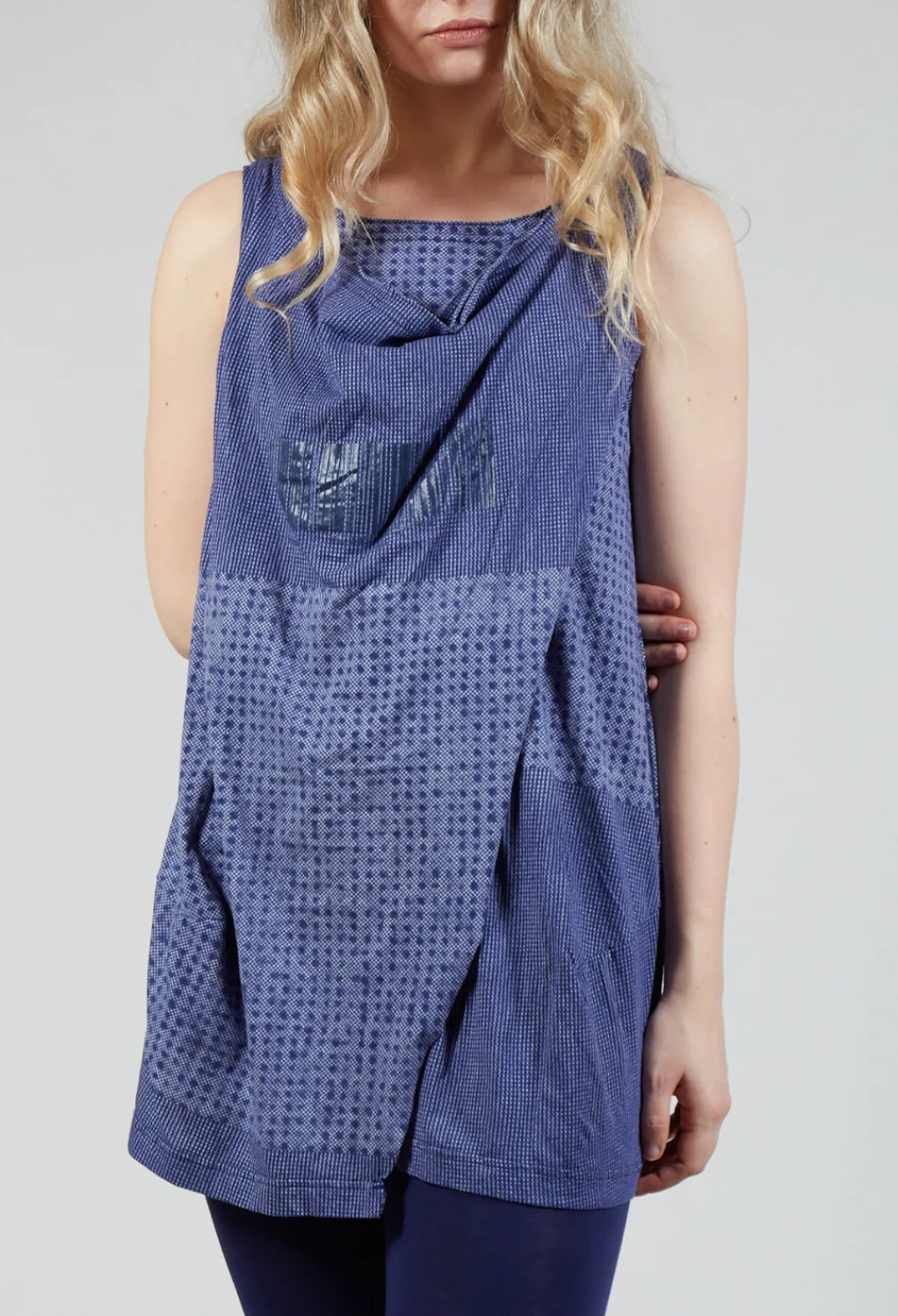 Rundholz Black Label Tops^Draped Jersey Vest Top in Azur Print
