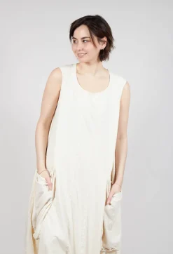 Rundholz Dip Dresses^Draped Sleeveless Dress with Back Pleats in Greige