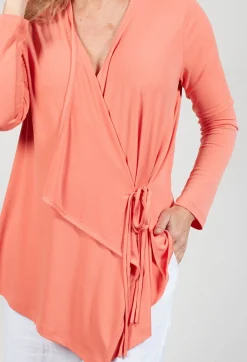 Crea Concept Jackets^Draped Tie Jacket in Coral