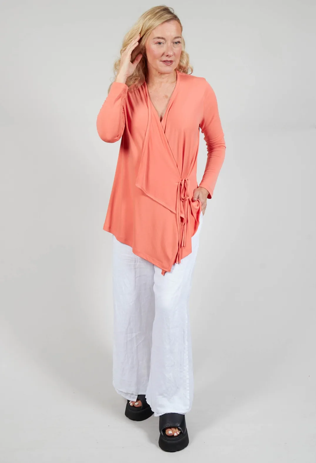 Crea Concept Jackets^Draped Tie Jacket in Coral